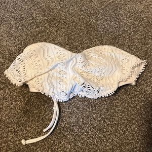 white strapless bikini top